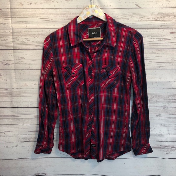 Rails Plaid 100% Rayon shirt - Picture 2 of 7